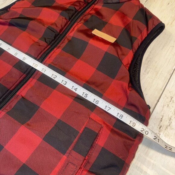 Buffalo David Bitton Puffer Vest Women's Size L Plaid Reversible Fleece Zip - Picture 5 of 9